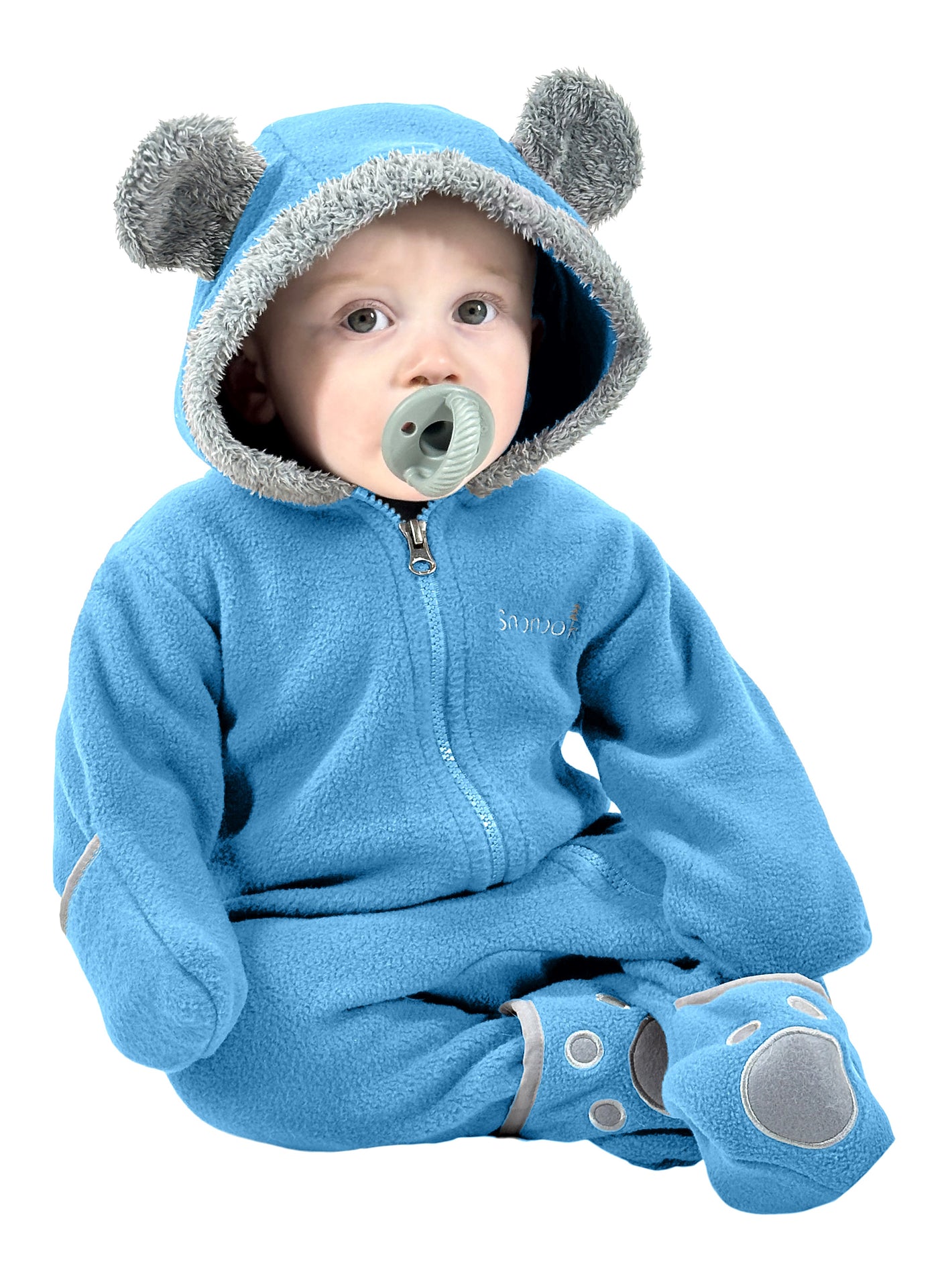 baby fleece bunting winter suit blue 